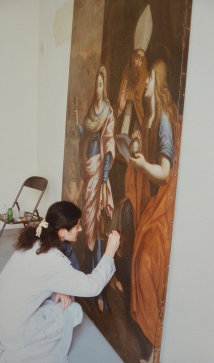 Anne-Cyrille Bonnefoy-Devillers, conservation-restauration d'objets polychromes tableaux sur toile et bois, atelier