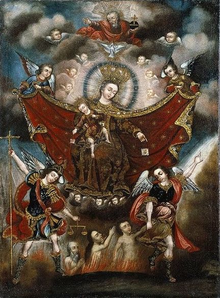 Vierge du Carmel sauvant les âmes du Purgatoire - Entourage de Diego Quispe Tito (1611–1681) - Brooklyn Museum