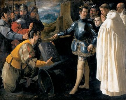 Francisco Zurbarn - La Remise de la Vierge du Puig au Roi Jaime 1er - 1630