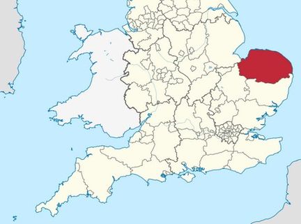 Le comté de Norfolk constitue la partie septentrionale de la région d'Est-Anglie