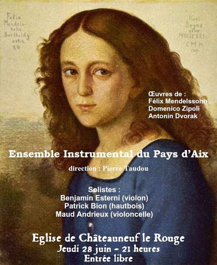 Concert de l'Ensemble Instrumental du Pays d'Aix (EIPA) à CHATEAUNEUF LE ROUGE le 28 juin 2012, sous la direction de Pierre Taudou
