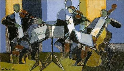 Le trio à cordes - Camille Hilaire (1916-2004), artiste peintre français.