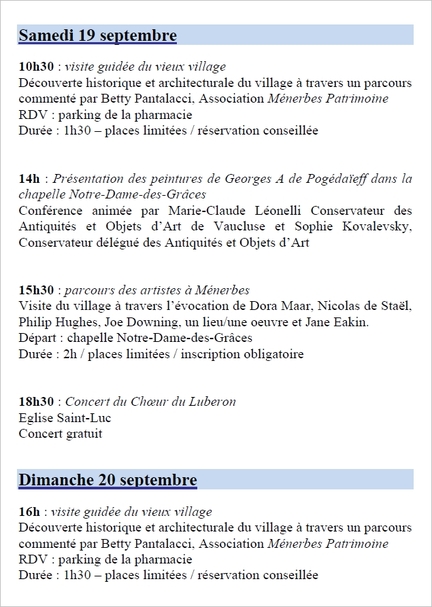 Journées du patrimoine - Ménerbes - 20-21.09.2014