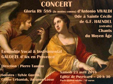 23 avril 2016 - Concert Gaudete à l'église de Puyricard - Puyricard (Bouches-du-Rhône)
