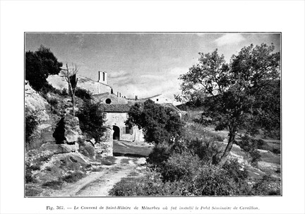 Vaucluse Histoire locale, Imprimerie Rullière Frères, Avignon, 1944, page 534, fig. 367 : façade ouest de l'abbaye Saint-Hilaire
