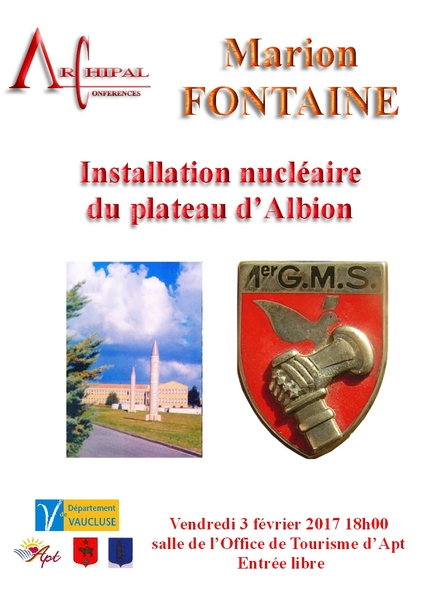 Installation nucléaire du plateau d'Albion, conférence-débat animée par Marion Fontaine - Salle de l'office de Tourisme d'Apt, 03/02/2017