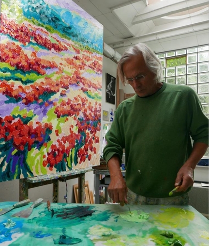 2018 - Frans van Veen, peintre néerlandais, dans son atelier à Breda, Pays-Bas