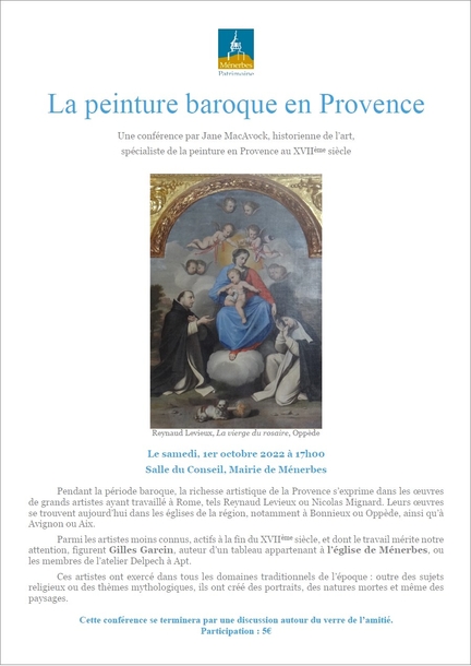 01/10/2022 - Ménerbes - Conférence: La peinture baroque en Provence