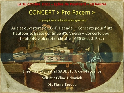 2022 10 16 glise de Puyricard (13540), Concert donn par l'ensemble instrumental GAUDETE, sous la direction de Pierre TAUDOU