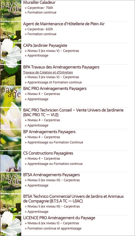 CFPPA VENTOUX - PROVENCE, Carpentras - Environnement et Paysage : du CAPa  la Licence Professionnelle