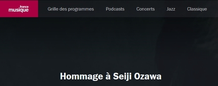 France Musique Hommage  Seiji Ozawa