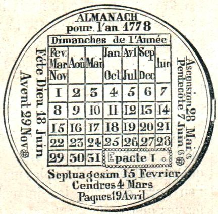 Avers de la m�daille-almanach de 1778