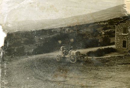 1907 - mont Ventoux - Sizaire & Naudin dans le virage de Saint-Estève