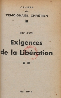 Cahier du Témoignage chrétien - 1944/05 (n° 26 et 27)