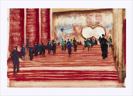 Edward Punnet Chrystie (1887-1960), New York World’s Fair 1939-1940 - Aquarelle du pavillon de la France