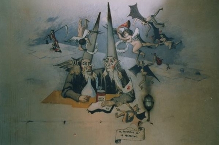 Peinture murale de Robert Humblot – Ouvrage du Village-de-Coume (fortification de la ligne Maginot), 1939/1940