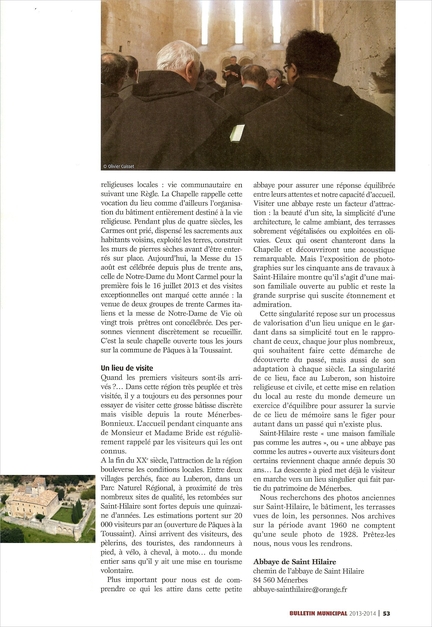 Ménerbes - Bulletin Municipal 2013/2014