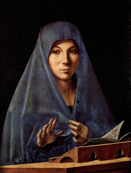 Vierge de l'Annonciation (vers 1475), tempera et huile sur bois, 45 x 34,5 cm, Palais Abatellis, Palerme - Italie