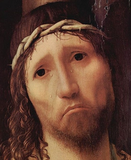 Ecce Homo (1473), huile sur bois, 48,5 x 38 cm, Galerie du Collegio Alberoni, Plaisance - Italie