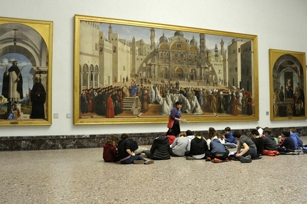 Gentile et Giovanni Bellini: Saint Marc préchant à Alexandrie (1504-1507), huile sur toile, 347 x 770 cm, Pinacoteca di Brera, Milan - Italie