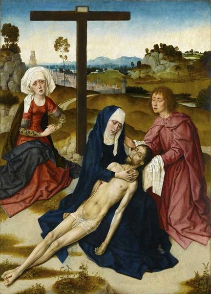 La Déploration du Christ (1475), huile sur panneau, 69 x 49 cm, Louvre, Paris - France