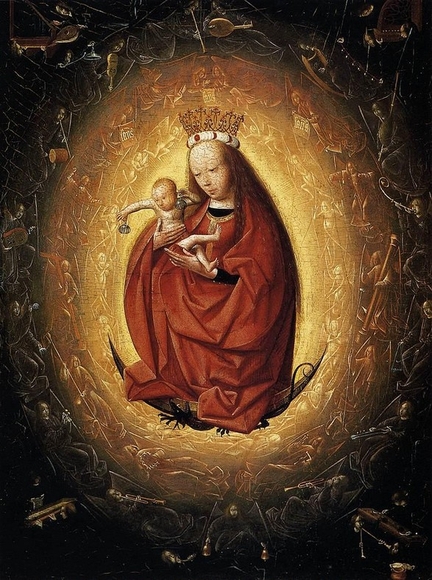 Vierge en gloire (1485), huile sur panneau bois, 26,8 x 20,5 cm, Musée Boijmans Van Beuningen, Rotterdam - Pays-Bas