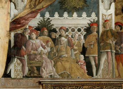 Chambre des époux Louis III Gonzague (1414-1478), souverain de Mantoue (1465 à 1474), fresque, Castello di San Giorgio, Mantoue - Italie