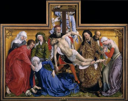 La Déposition de la Croix (avant 1443), peinture à l'huile sur panneau de bois, 204,5 x 261.5 cm, Musée du Prado, Madrid - Espagne