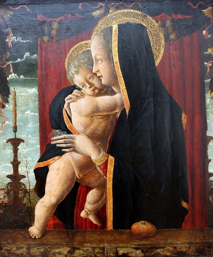 Vierge à l'Enfant (vers 1460), huile sur panneau bois, 82 x 70 cm, Staatliche Museen, Berlin - Allemagne