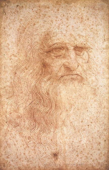 Autoportrait (1512), sanguine sur carton, 33 x 22 cm, bibliothèque Real, Turin - Italie