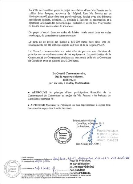 Communauté de Communes Provence Luberon Durance - Séance du 29 mars 2012