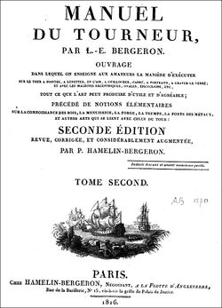 Manuel du tourneur de L.-E. Bergeron