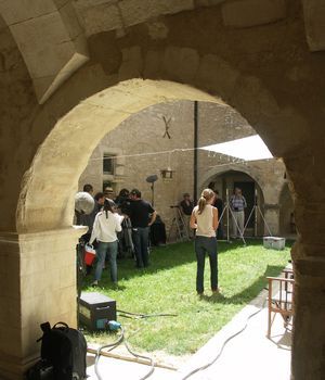 Abbaye Saint-Hilaire, monument historique class des XIIe et XIIIe sicles, premier btiment conventuel carme (XIIIe sicle) du Comtat Venaissin (1274-1791) - Mnerbes - Vaucluse - Clotre