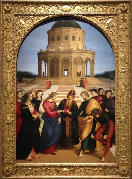 Le Mariage de la Vierge (Raphal, 1504), Pinacothque de Brera, Milan, Italie