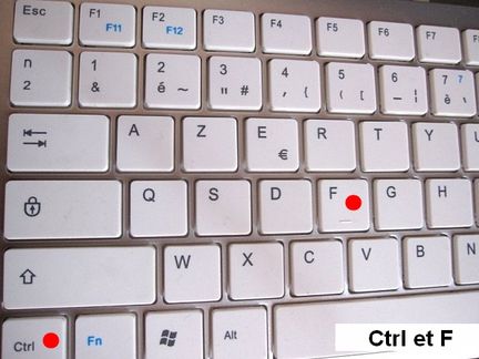 Combinaison de touches CTRL et C