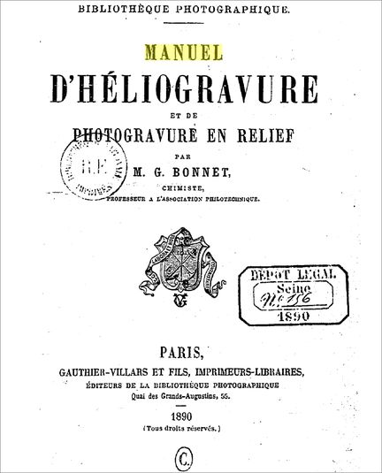 Bnf - Manuel d'Hliogravureet de Photogravure en relief - 1890