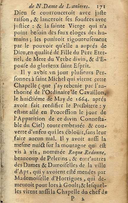 Le Saint Plerinage de N. D. de Lumires de Goult - 1661