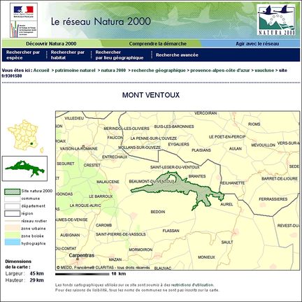 Natura 2000 - Mont Ventoux