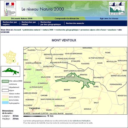 Natura 2000 - mont Ventoux