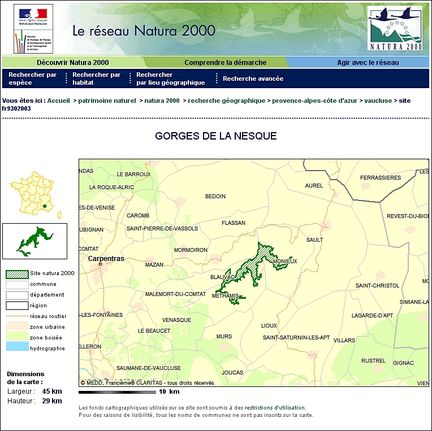 Natura 2000 - Gorges de la Nesque