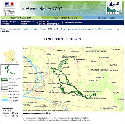 Natura 2000 - La Sorgues et l'Auzon