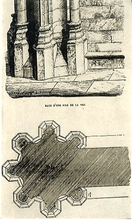 Base d'une pile de la nef de la cathdrale Saint-Siffrein  Carpentras - Vaucluse