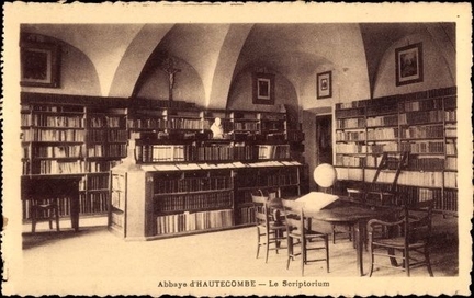 Carte postale reprsentant le scriptorium de l'abbaye d'Hautecombe