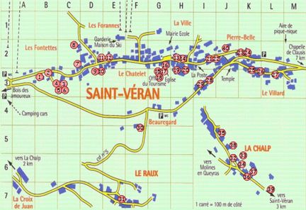 Commune de Saint-Vran - Localisation des cadrans solaires