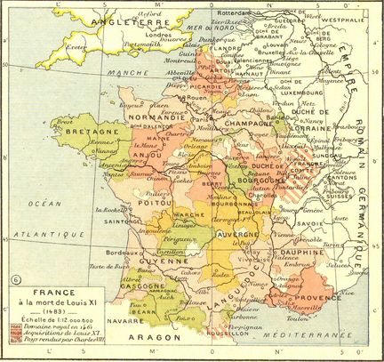 Carte du royaume de France au XVes