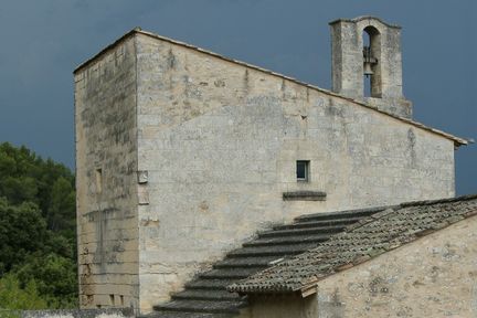 Abbaye Saint-Hilaire, monument historique class des XIIe et XIIIe sicles, premier btiment conventuel carme (XIIIe sicle) du Comtat Venaissin (1274-1791) - Mnerbes - Vaucluse - Toiture de la trave du chœur