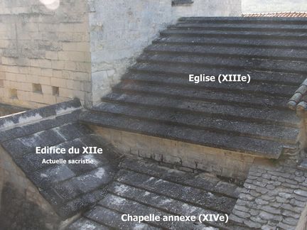 Abbaye Saint-Hilaire, monument historique class des XIIe et XIIIe sicles, premier btiment conventuel carme (XIIIe sicle) du Comtat Venaissin (1274-1791) - Mnerbes - Vaucluse - Toitures de barlongues