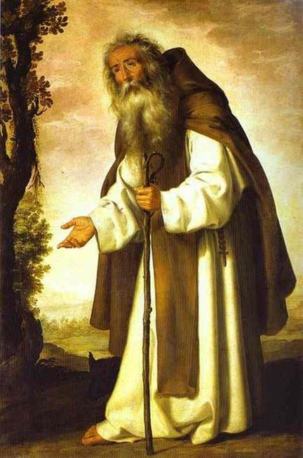 Saint Antoine le Grand par Francisco de Zurbarn - Oil on canvas - Palazzo Pitti - Galleria Palatina  Florence