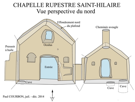 Abbaye Saint-Hilaire, monument historique class des XIIe et XIIIe sicles, premier btiment conventuel carme (XIIIe sicle) du Comtat Venaissin (1274-1791) - Mnerbes - Vaucluse - Perpective 2-nord