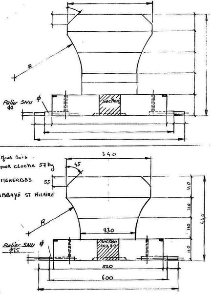 Abbaye Saint-Hilaire, monument historique class des XIIe et XIIIe sicles, premier btiment conventuel carme (XIIIe sicle) du Comtat Venaissin (1274-1791) - Mnerbes - Vaucluse - Plan Paccard